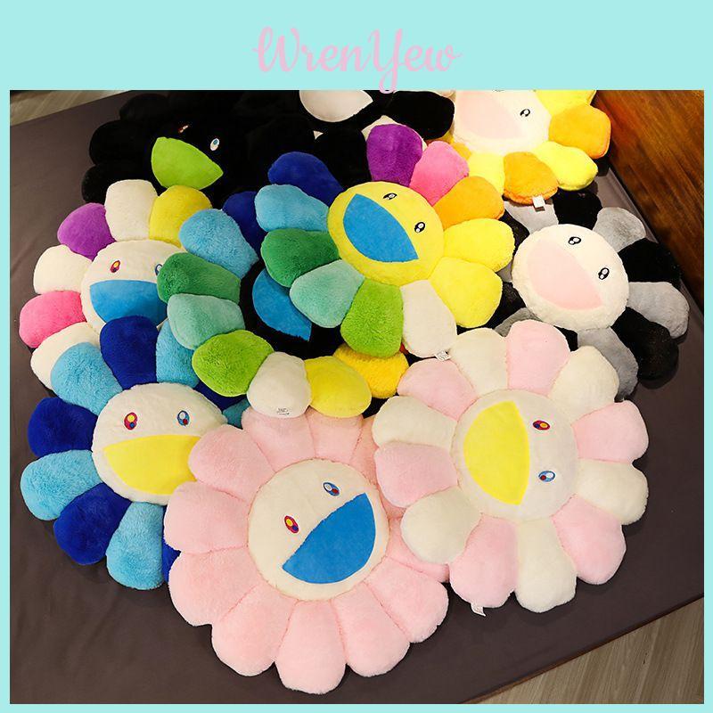 Adorable Takashi Murakami Rainbow Flower Pillow Plush Colorful Stuffed Toy Gift For Children