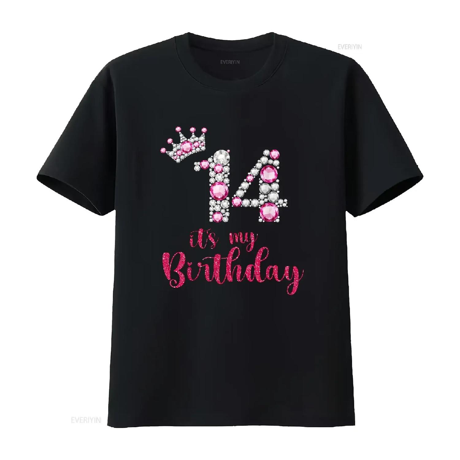 14 Мне 14 лет День Рождения Футболка 14-й День Рождения винтажная Стирка дизайнерская одежда мужская Удобная Универсальная Повседневная Немного S