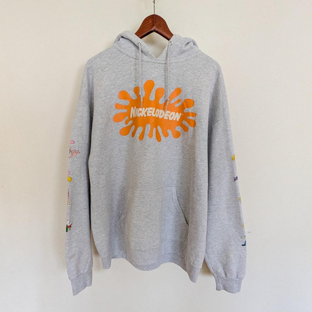

[USED] NICKELODEON Logotype Mascot Hoodie, Gray