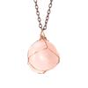Hand-Wound Irregular Natural Stone Crystal Rough Stone Amethyst Pendant Necklace N669