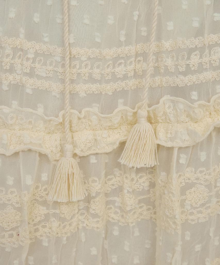 Aueonoseuteljia Lace Shirring Cancan Skirt_Cream(O25-Sk06)