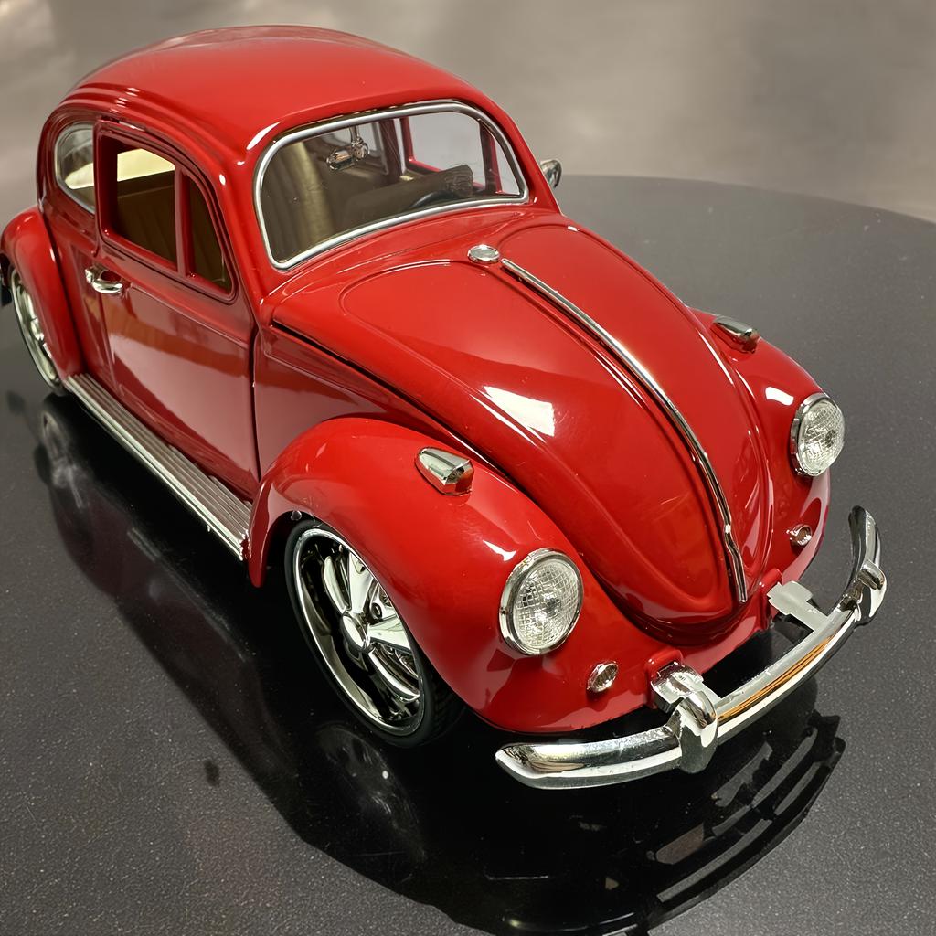 Vintage Red Car Model,Classic Retro Decor with Chrome Accents,Home/Office/Garden Decoration, Collectible Gift for Car Enthusiasts