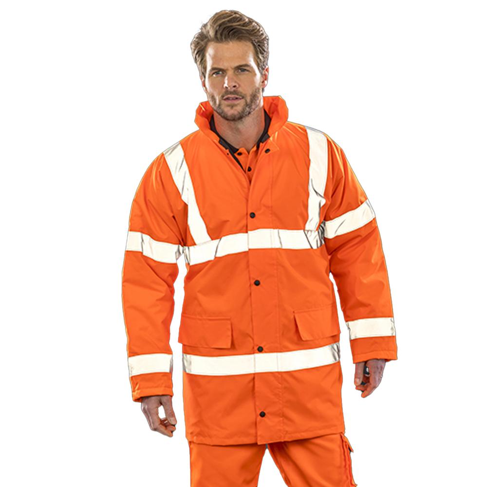 Result Safe-Guard Mens Motorway Hi-Vis Coat