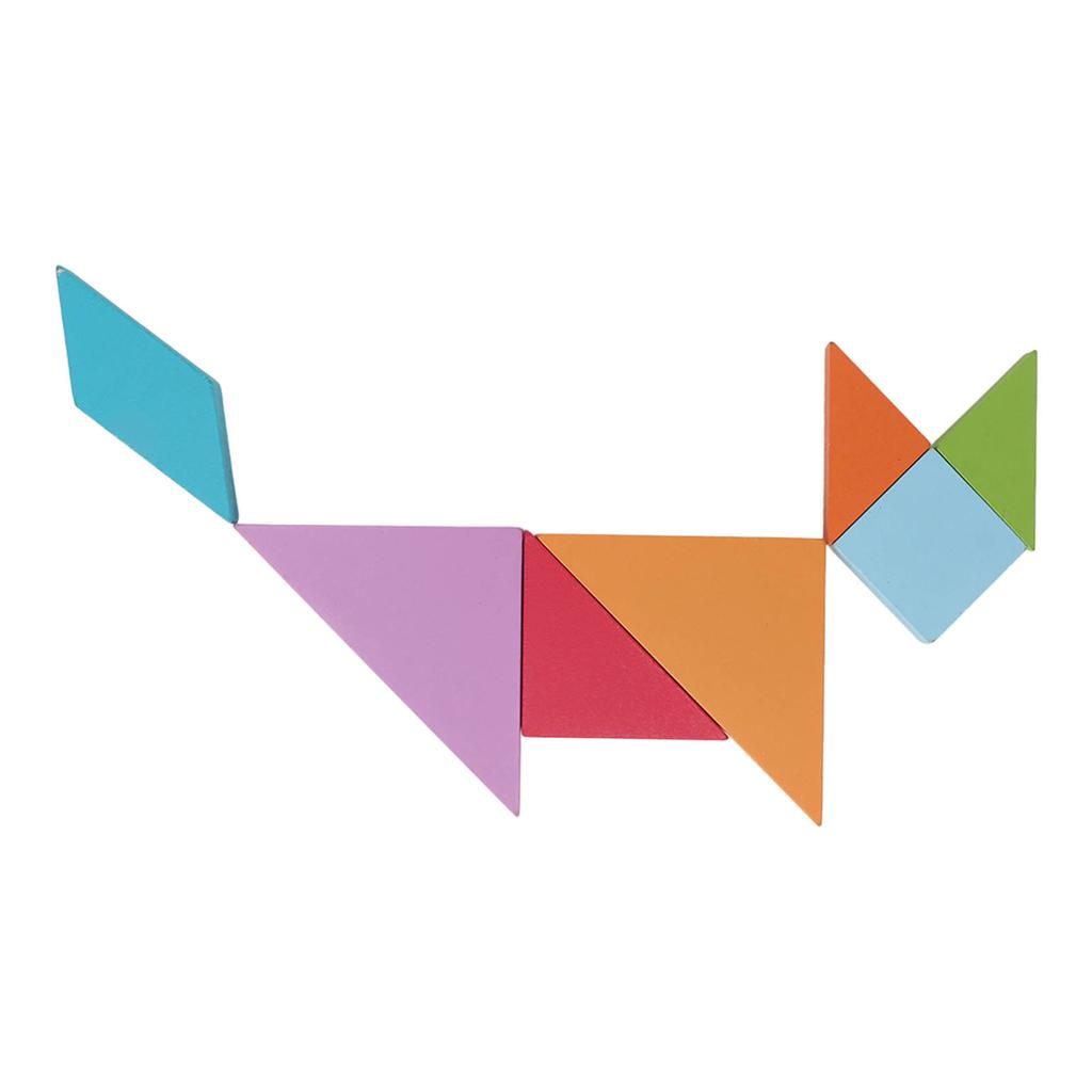 Magnetic Tangram Toys 7 Shapes Exercise Logical Thinking Bookclip Design Wooden Pattern Blocks Set