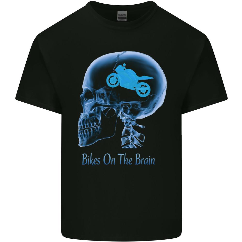 Bikes on the Brain Funny Motorbike Biker Mens Light Cotton T-Shirt Unisex T-Shirt XXXL