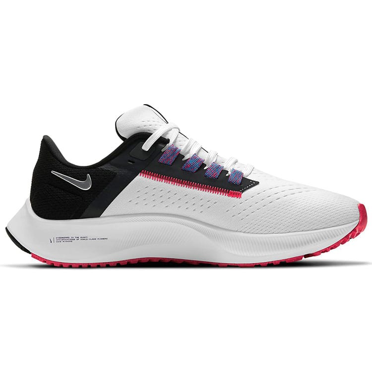 Nike Air Zoom Pegasus 38 White Black Flash Crimson Women's CW7358-101