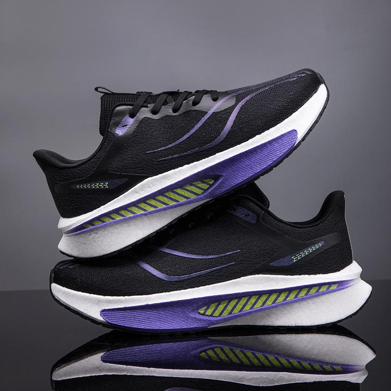 Unisex Sports Shoes Road Running Racing Training Shoes New Cushioned Soft Sole Trendy Mesh Breathable Lace Up Running Shoes