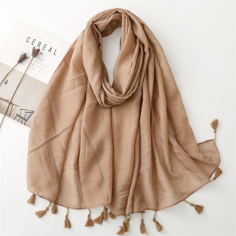 Four Seasons Women'S Sunshade Scarf Creative Feather Arrows Geometric Wood Beads Cotton Hemp Air Conditioning Sunscreen Beach Scarf Shawl