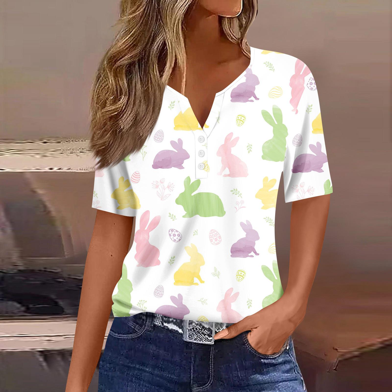 

Женская повседневная футболка с v-образным вырезом и коротким рукавом с декоративными пуговицами, топ S белый