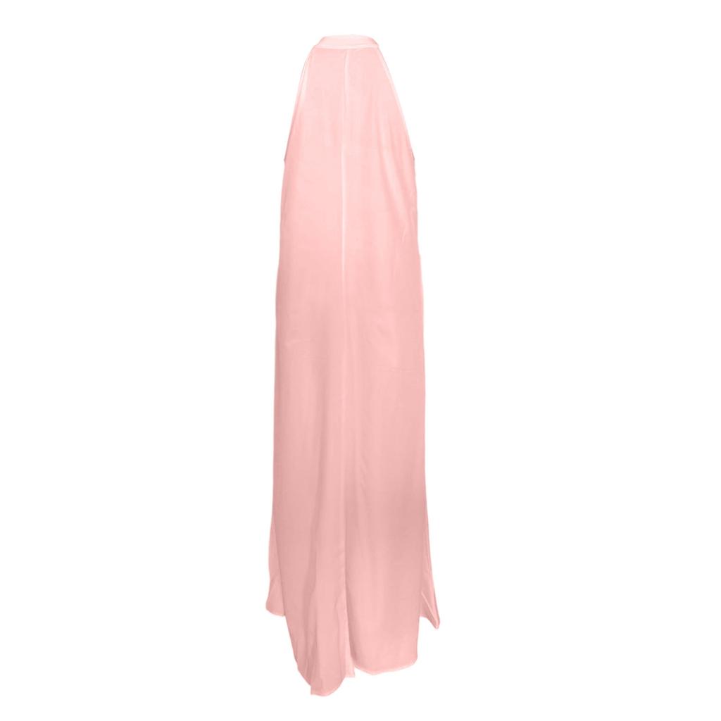 Women Sleeveless Loose Fit Maxi Dress with Pockets Elegant V Neck Solid Casual Long Dress for Summer Beach Holiday