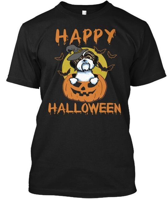 Shih Tzu Halloween - Happy Na T-Shirt Made in the USA Size S to 5XL S