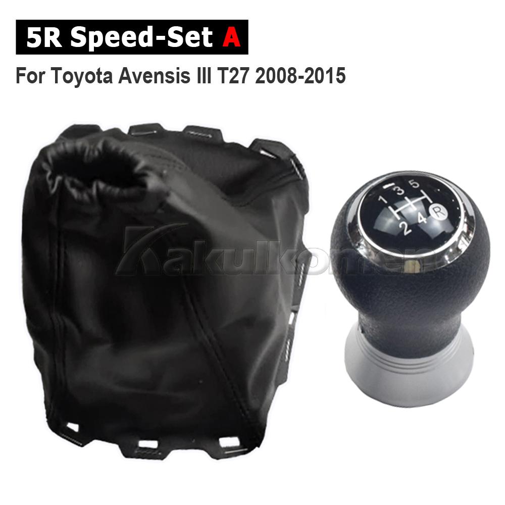 5/6 Speed Gear Shift Knob Stick Lever Shifter Handball With Gaiter Boot Dustproof Cover For Toyota Avensis III T27 (2008-2015)