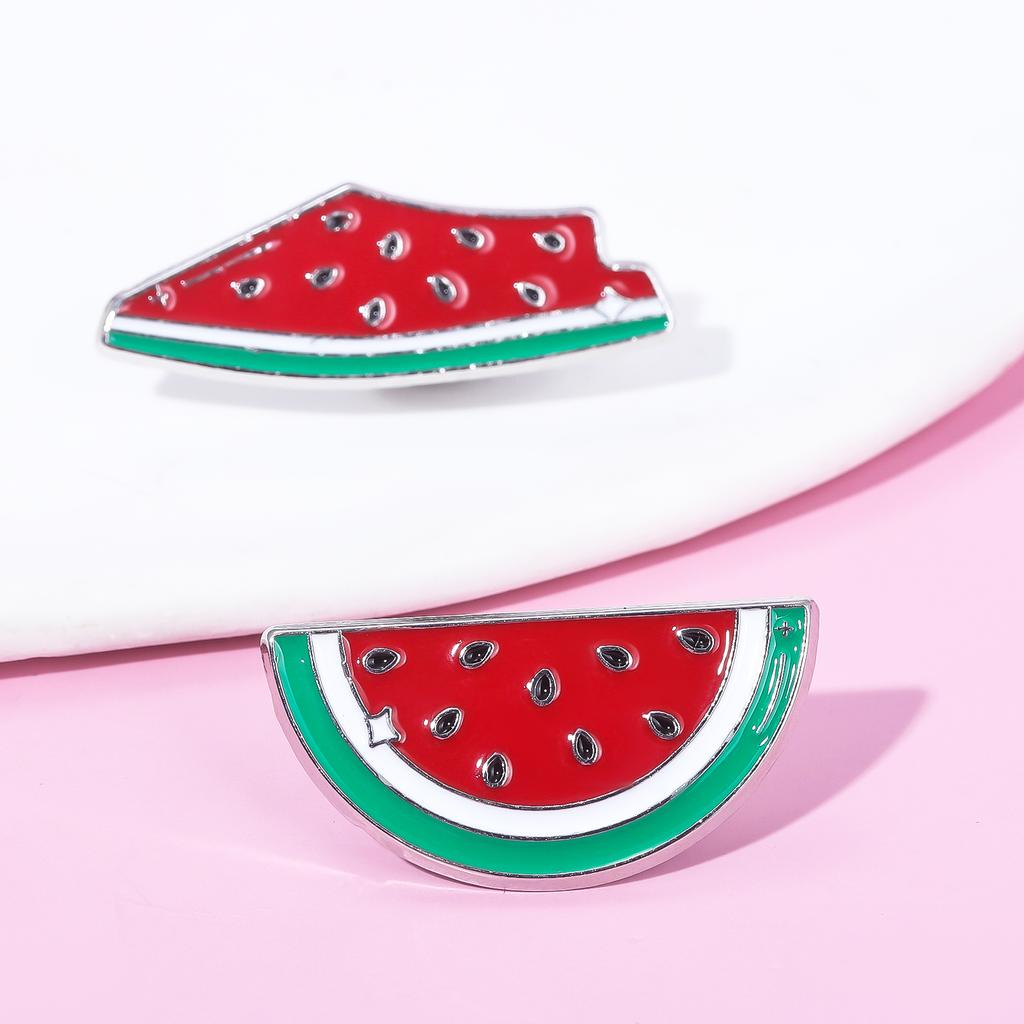 Niedlicher Wassermelonen Emaille Pin Sommerfruchtförmige Brosche Taschen Dekoration Anstecknadeln Damen Reversnadel Schmuck Geschenk