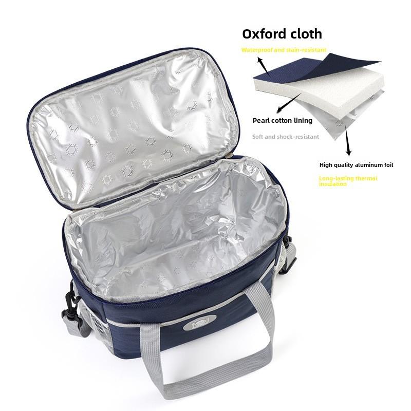 Modern Minimalist Insulated Lunch Carrier Made Of Oxford Fabric For School And Outdoor Use