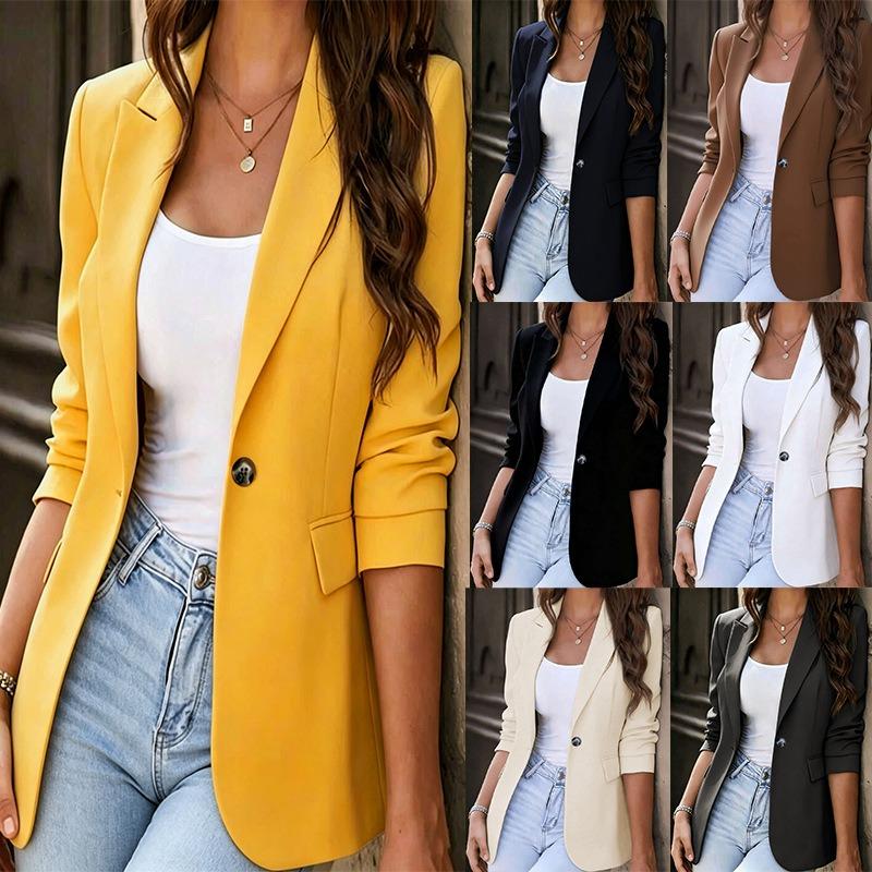 Damen Slim Fit Professionelles Temperament Pendler Design Kleiner Blazer Oberbekleidung