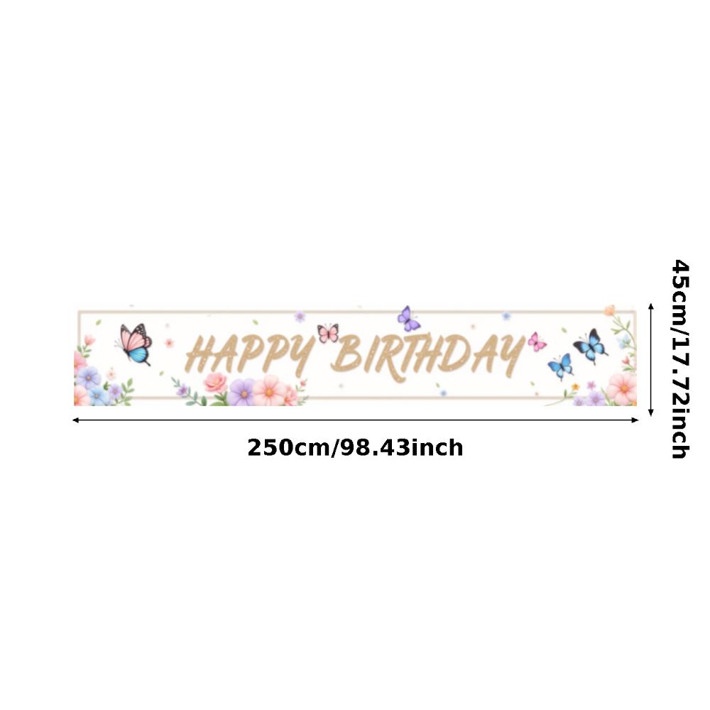 Lightweight Material  Banner  Butterfly Theme Banner  Birthday Decoration for Indoor Decoration Birthday Party