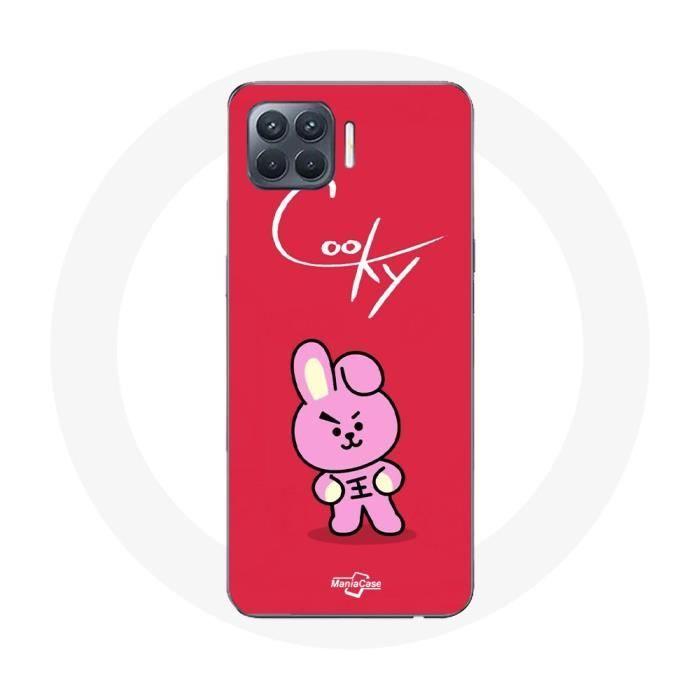 Case for Oppo A93 BTS Bangtan Boys BT21 Cooky Red Background
