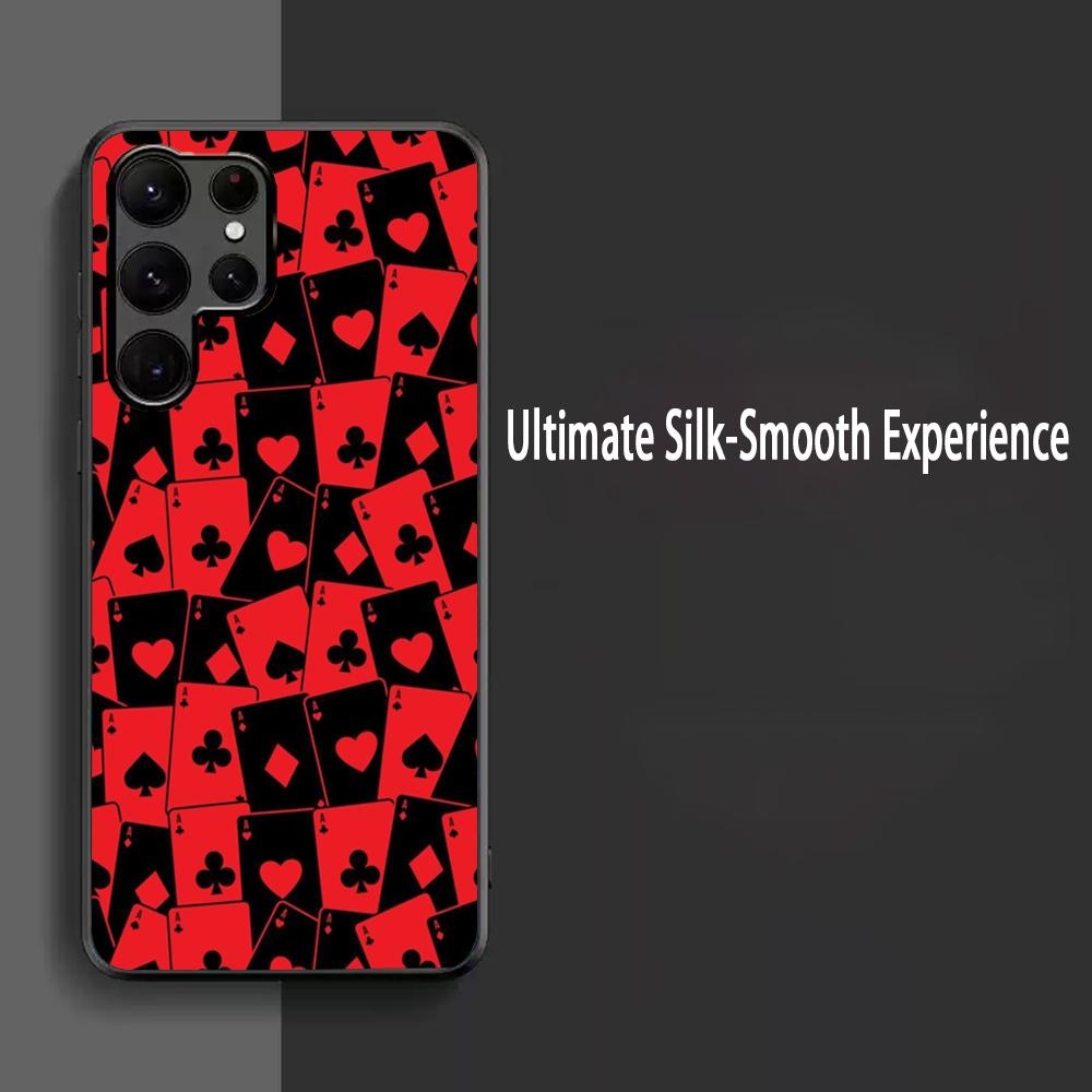 Poker fashion deisgn pop Phone Case For Samsung Galaxy S25 S24 S23 S22 S21 S20 Plus Ultra Note20 Limited Edition Soft Black
