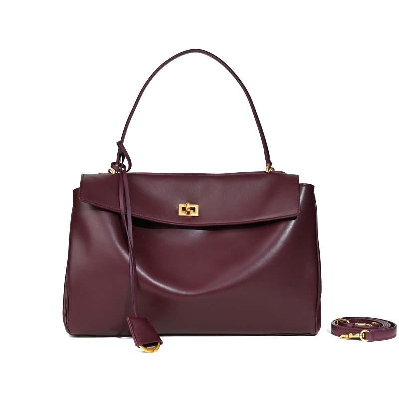 2025 New Women's Bag Authentic Leather High-end One-shoulder Large Capacity 100-piece Cross-border Cowhide