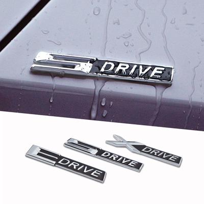1pcs Chrome Alloy XDrive SDrive EDrive Emblem 3D Car Badge Sticker for  B+M+W Car Styling Accessories