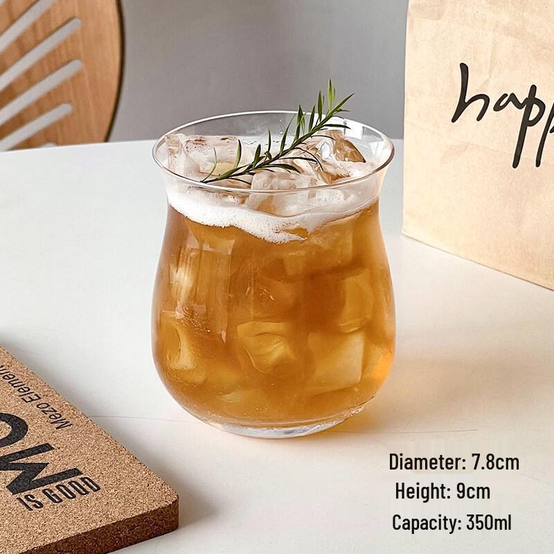 Qunrong Vintage Glass Latte Coffee Cup