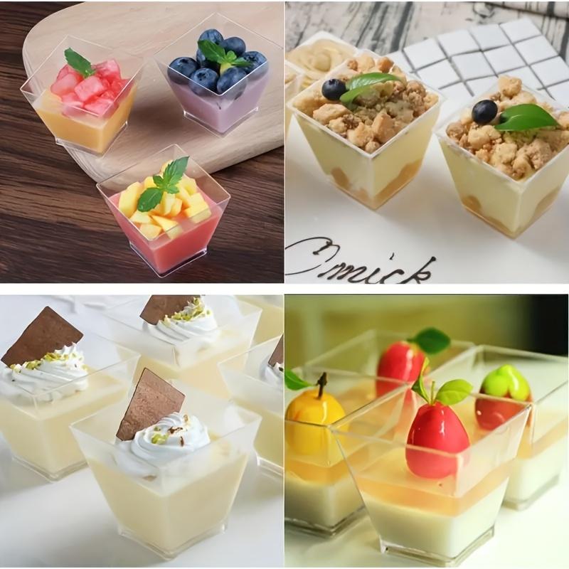 50 buc Cupe pentru Mousse: Lingură de desert și ceașcă, potrivite pentru zile de naștere, nunți și petreceri festive - Numai spălare manuală