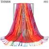 Colorful Flowers Jacquard Winter Cotton Scarf Lady Design Warm Wrap Pashmina Scarves Women Shawl Female Bohemia Foulard Hijab