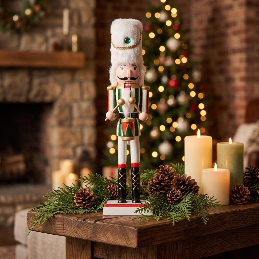 Tabletop Wooden Nutcracker Christmas Decoration Decorative Statue Painted for