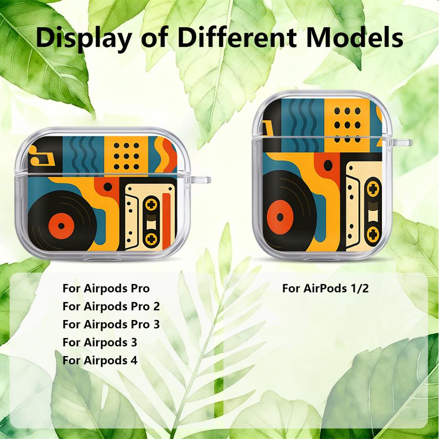 Trendy Retro Music Pattern Case For Airpods Pro Pro3 4 2 3 Pro2 1 Clear Earphone Cases Cover