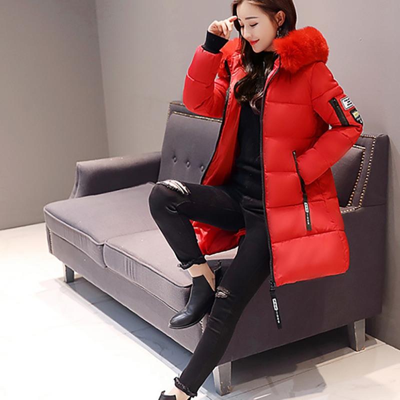IELGY Cotton-padded jacket new winter Korean style slim down cotton-padded jacket mid-length thick padded jacket Xxl