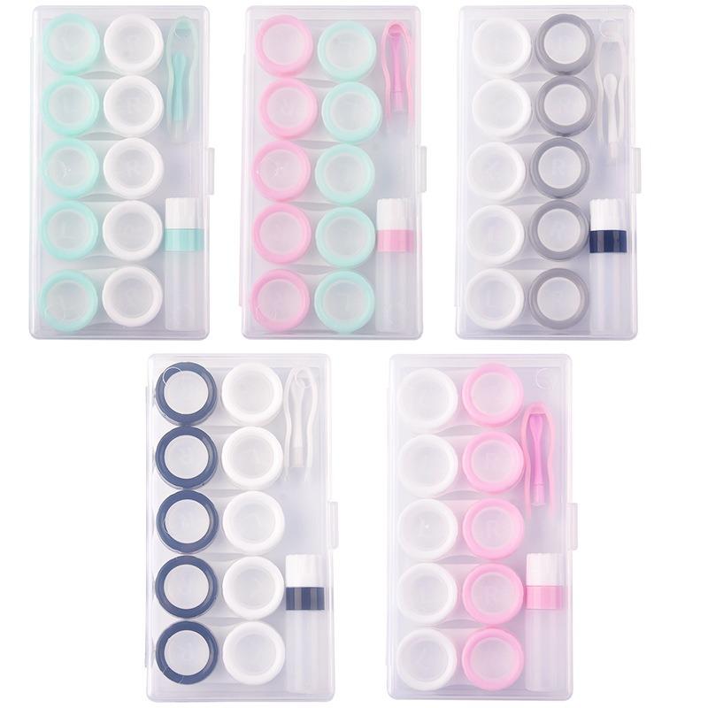 1/2sets Contact Lens Case Eye Contact Lens Box Women Travel Contact Lenses Case Soak Container Lenses Box for Beauty Pupil