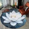 Traum Weißer Lotus Druckmuster Runder Teppich Kissen Yoga Meditation Wohnzimmer Dekoration Teppich Feier Party Dekoration