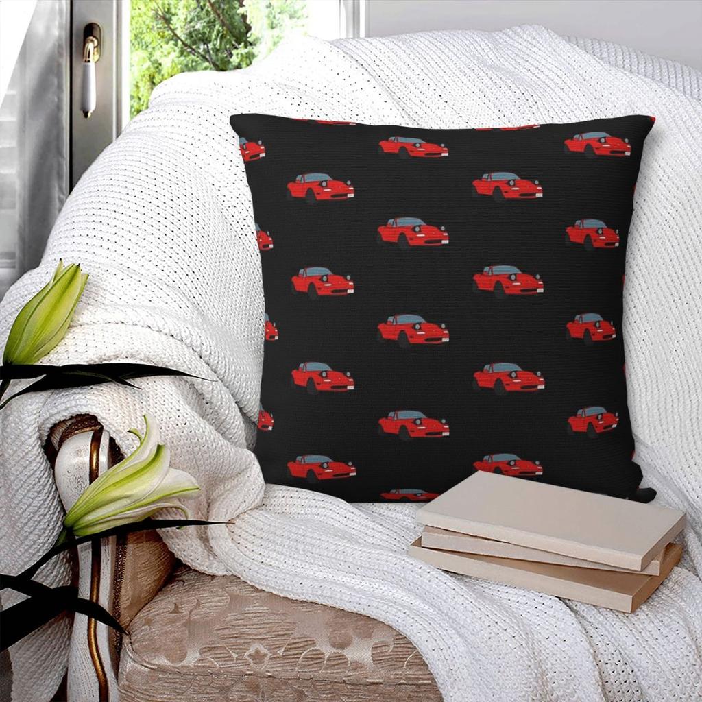 Mazda Miata Mx5 1990 Red Square Pillowcase Cushion Cover Pillow Case Throw Pillow Cover for Home Bedroom Car
