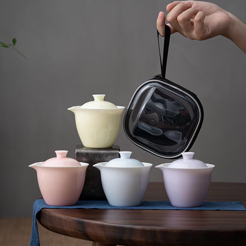 Mutton Fat Jade Ceramic Travel Tea Set