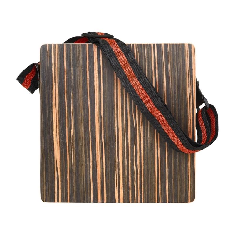 

Travel Cajon Box Drum Flat Hand Drum Wood Percussions Instrument with Adjustable Belt Performances Music Instrument 1