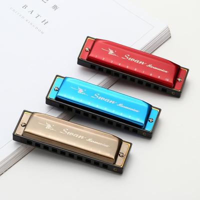 Swan Blues Harmonica, 10-hole, C Key - Perfect for Beginners, Adults & Kids