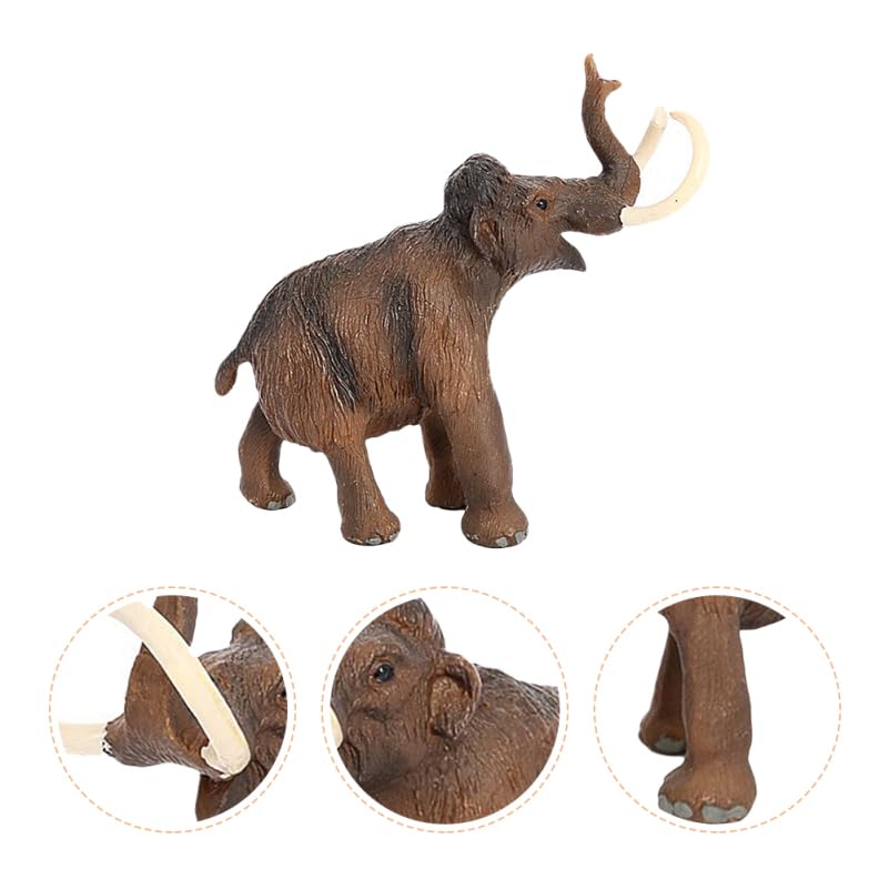 Lurrose Prehistoric Mammoth Model Figure, 5.5 Inch, PVC Simulation Animal Toy for Education and Home Decor
