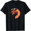 Fajny Krewetka W Okularach Graficzny T-shirt Zabawny Miłośnik Owoców Morza Casualowy Dekolt Okrągły
