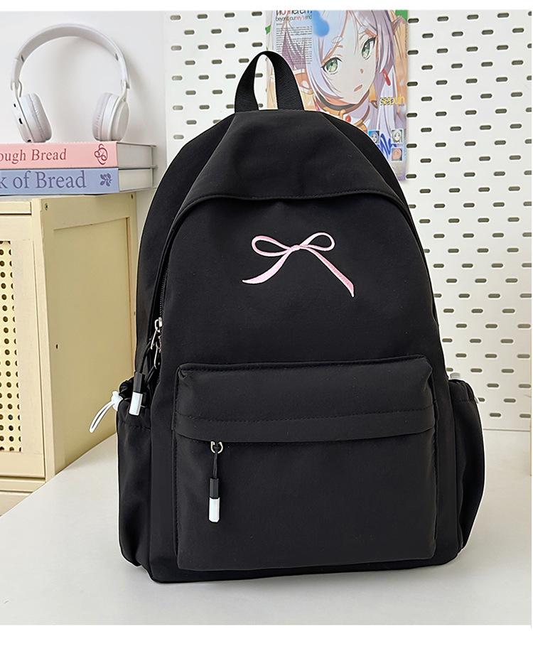 Schoolbag College Student Backpack Junior High School Student Computer Bag Korean Version Simple Girl Bow School Bag Large Capacity Backpack Female