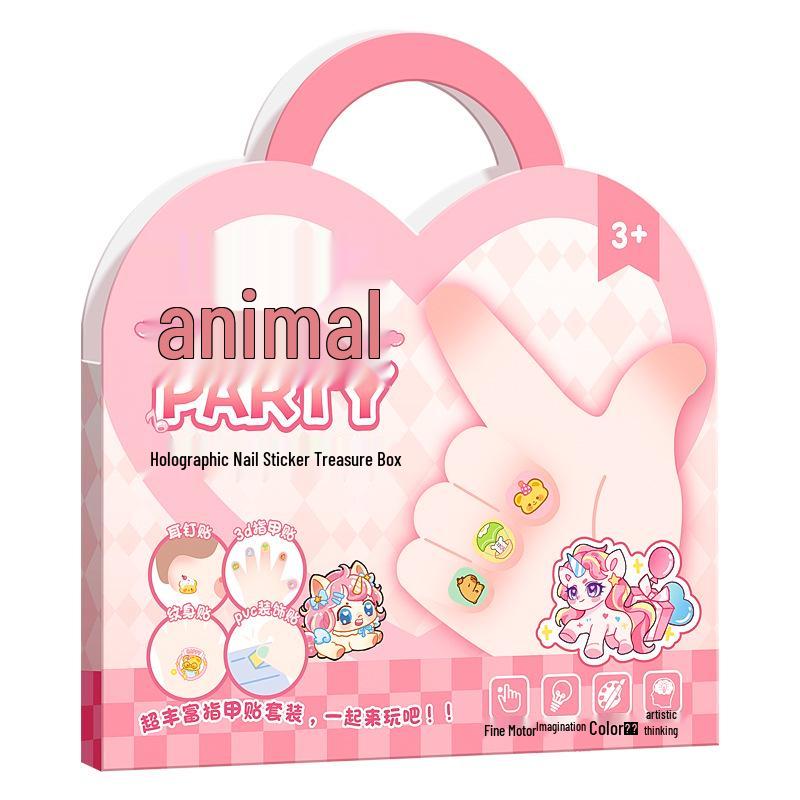 Iridescent Nail Stickers Gift Set: Cute Manicure Toy for Kids