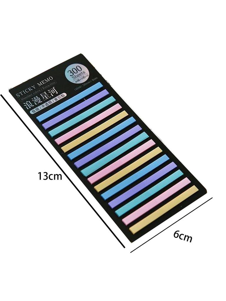 Ultra-Thin Transparent Sticky Notes, Fluorescent Style - 300 Index Marking Stickers for Students