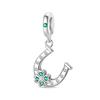 Original Copper Charms Luxury Green Horseshoe Pendant Beads Fit Bracelet Diy Women Making Delicate Gift