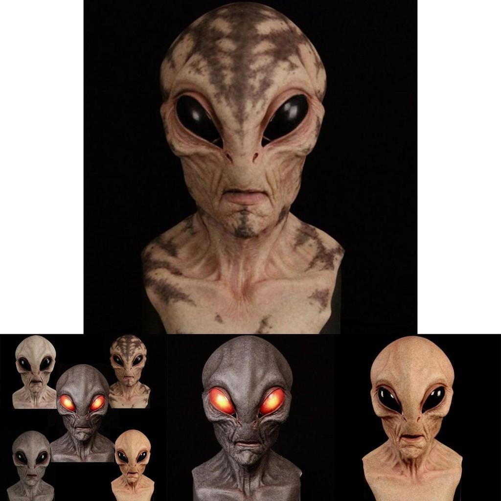 Unikátní design mimozemské masky na Halloween Maska mimozemšťana přes celou hlavu s děsivými rysy