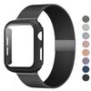 Milanese Loop+case for Apple Watch Band 44mm 45mm 40mm 41mm 42mm Tempered Glass+cover Iwatch Series 9 8 7 6 Se 5 4 Accessories