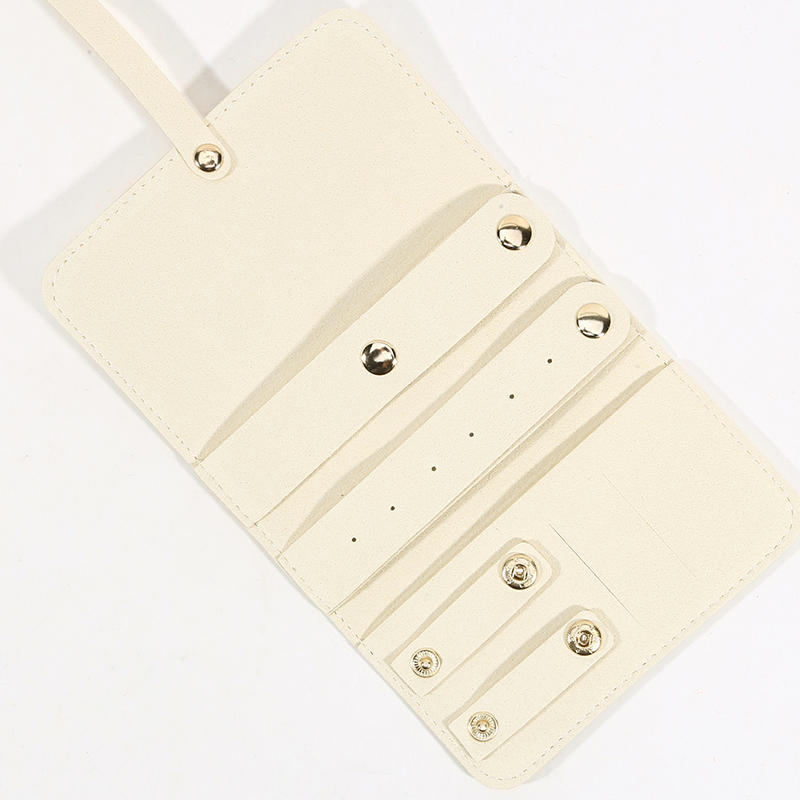 Fashion Women Leather Travel Jewelry Organizer Bag Portable Compact Case for Necklace Earring Ring Storage