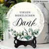2D Flache Retro-Aluminium-Wandaufkleber in verschiedenen Größen. Deutsch-thematische Dankeschön-Dekoration mit Eukalyptusblatt-Design. Ein perfektes Zuhause-Dekor und Geschenk