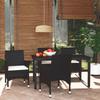 5 Pcs Poly Rattan Garden Dining Set with Cushions