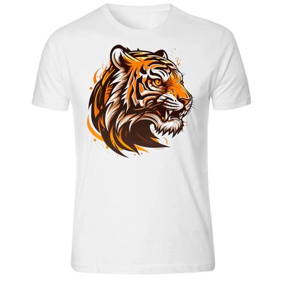 Tiger Seite Schwarz Weiß Unisex T-Shirt Tee S -5XL