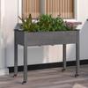 Pot On Wheels, With Liner, Grey, 118X59X80 Cm, Fir