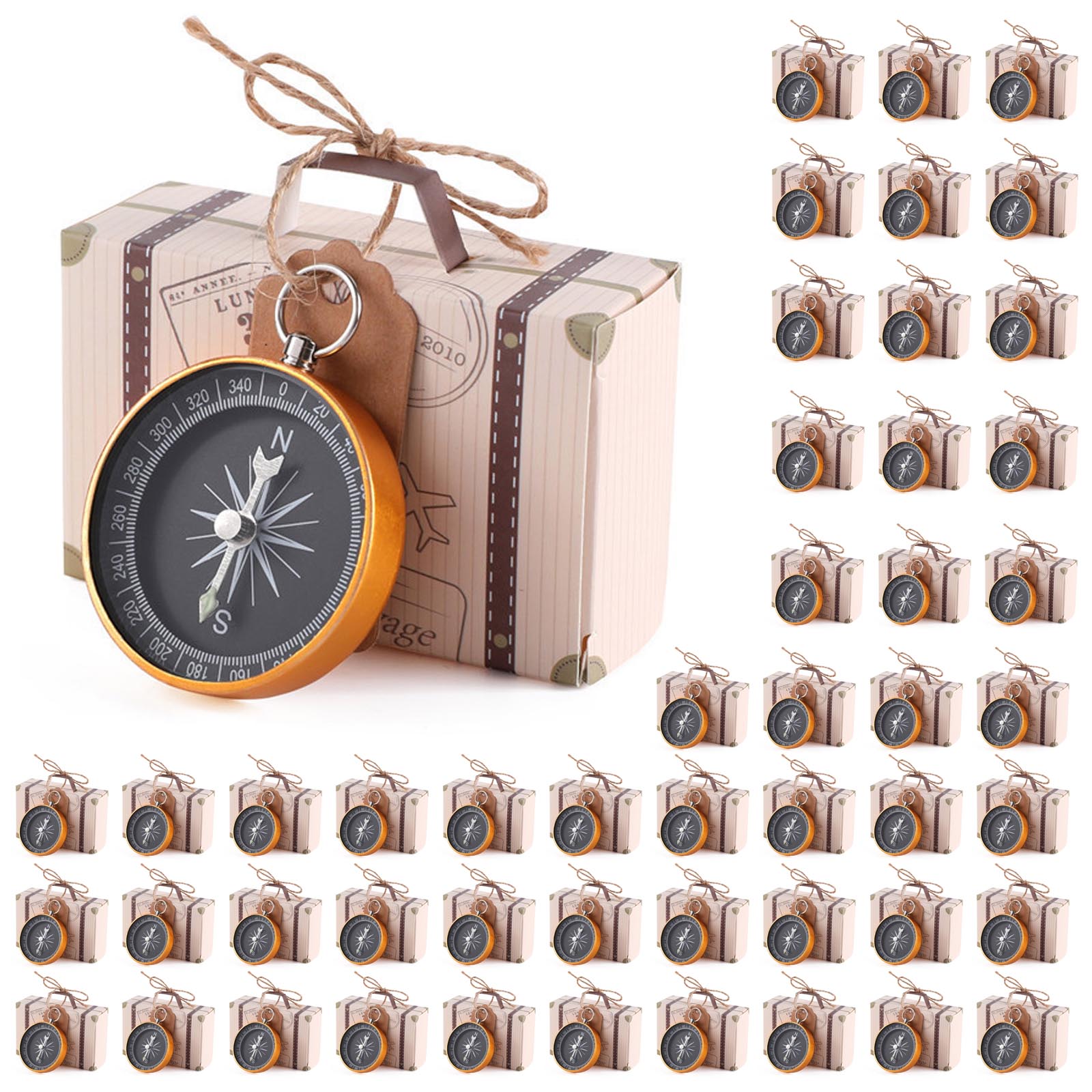 50pcs Packaging Candies Box Gift Candy Boxes Chocolate Box Compass Sweets Candy Box for Wedding Valentines Day Party